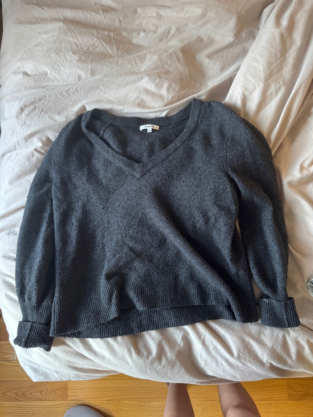 Madewell Charcoal Crewneck Sweater - Classic Knit
